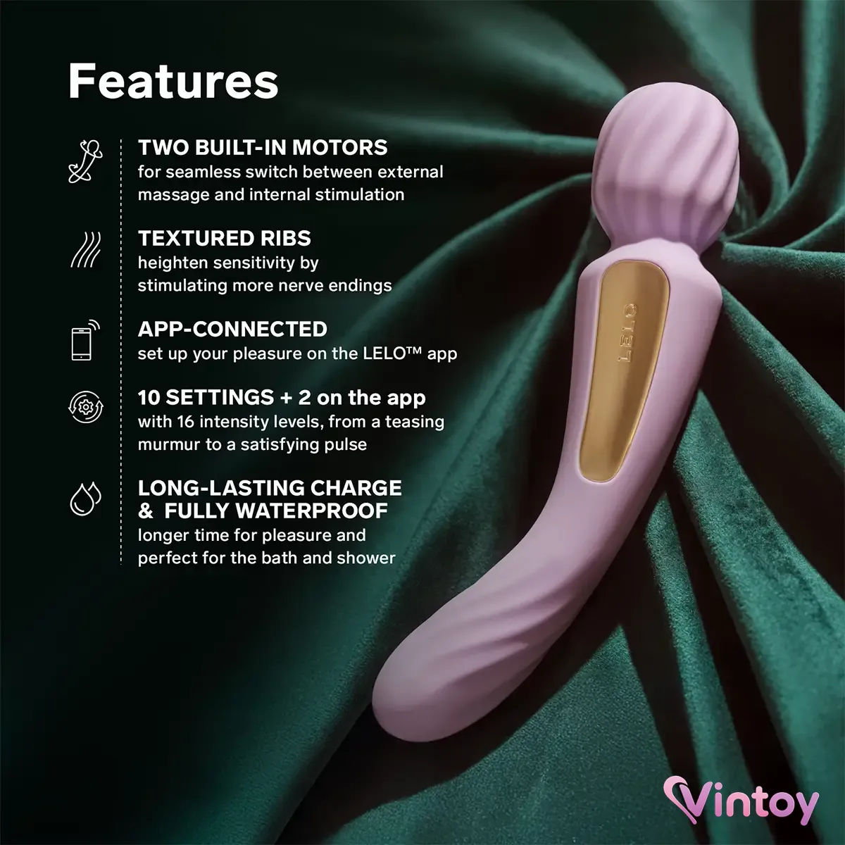 Chày rung Lelo Switch 2 đầu điều khiển bằng App điện thoại 8