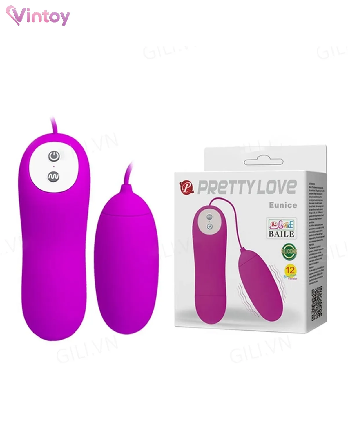Trứng rung Pretty Love Eunice mềm mịn 12 tần số rung - Ảnh 2