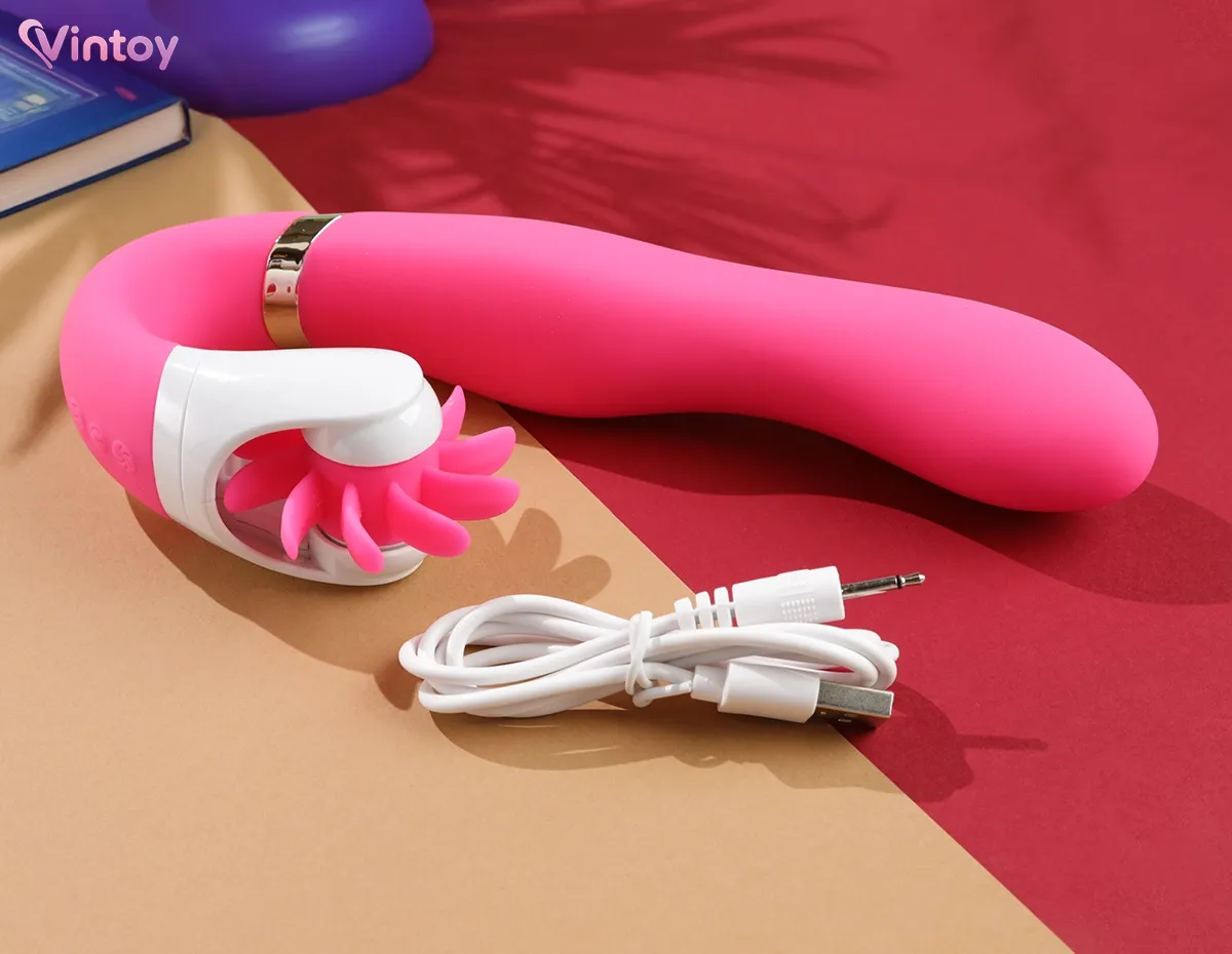 Máy massage tình yêu CHI Lưỡi giả rung xoay 12 chế độ tỏa nhiệt 10