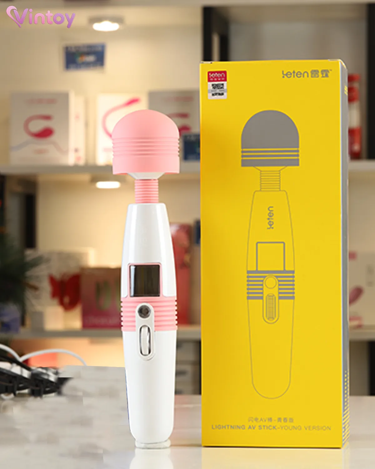 Chày rung Leten Lightning AV rung 10 chế độ, sưởi ấm màn LCD