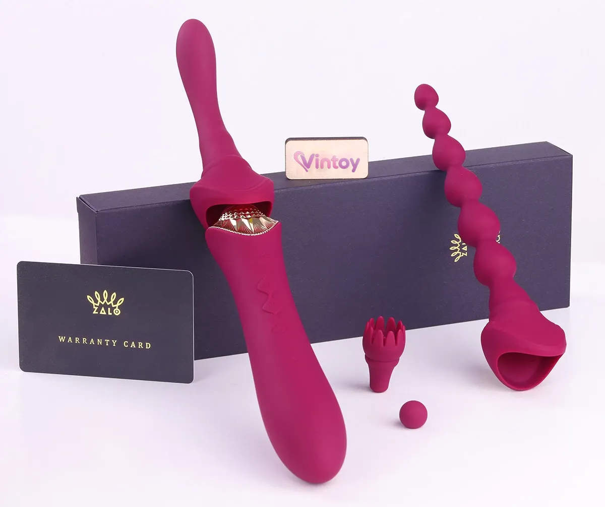 Chày rung Zalo Queen Bess 2 với 4 đầu phụ thay thế kích thích 9