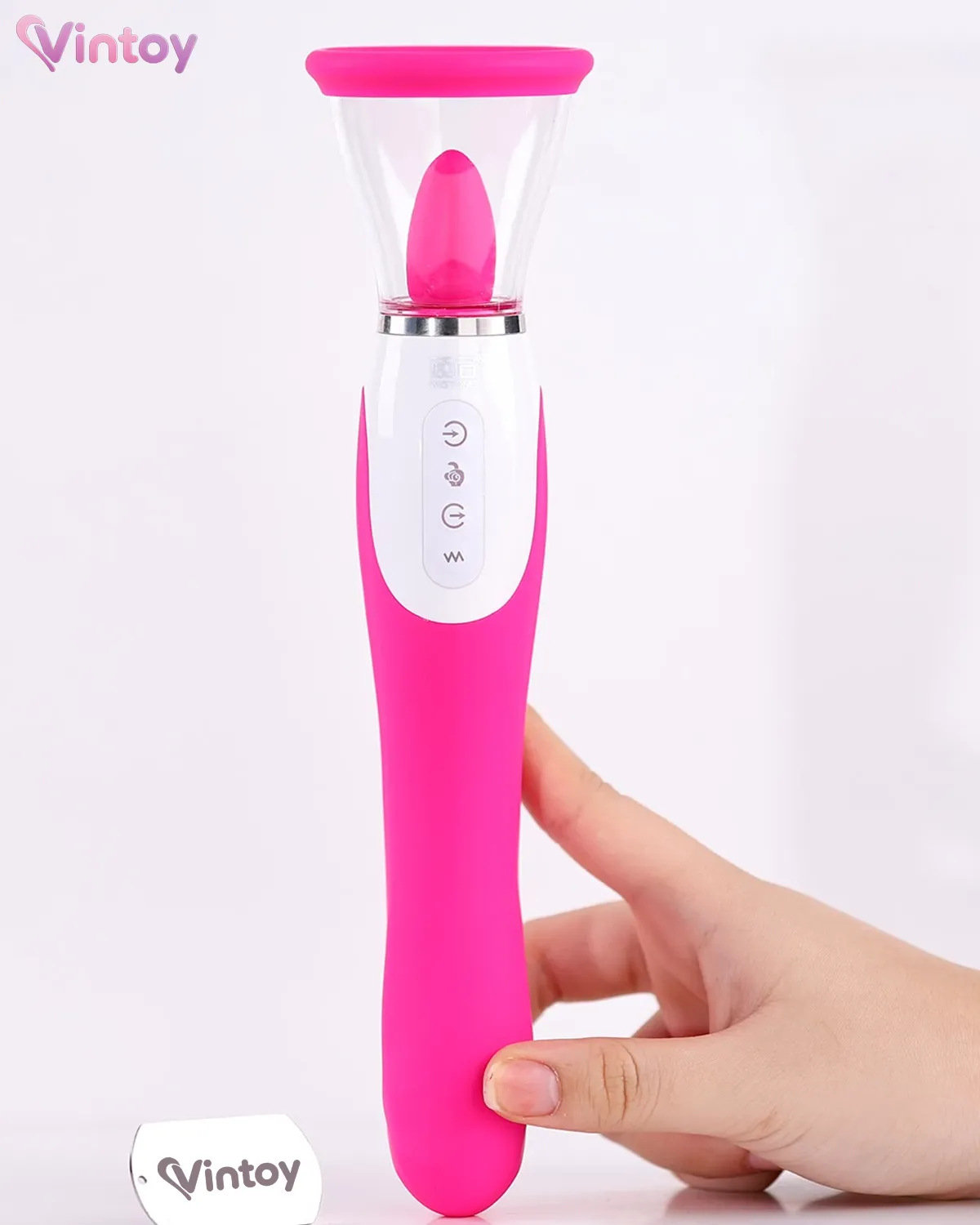 Máy massage âm đạo WISTONE 2 đầu RUNG có Lưỡi Giả 17 chế độ